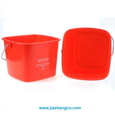 China Sustainable New HDPE 3QT 6QT 8QT Square Plastic Cleaning Pail  Bucket with Graduation for sale