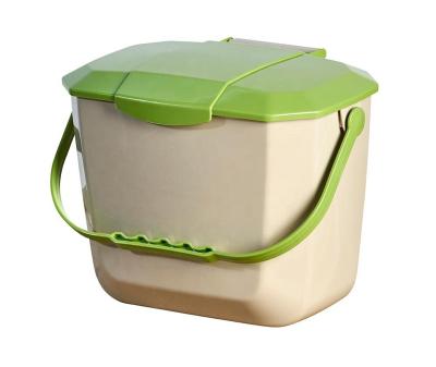 China Sustainable New Design 8L  Plastic Kitchen Food Waste Container  Dustbin with Lid for sale