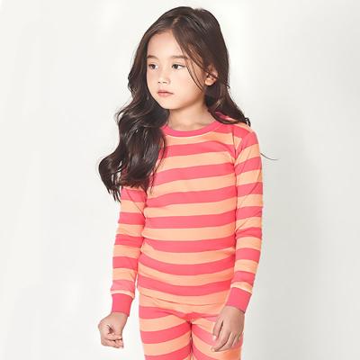 China Wholesale Hot Selling Low Price Girls' Pajamas Pink Stripes Breathable Home Suit for sale