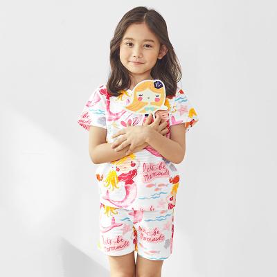 China UN21SSSW020523 Spring Summer Children Clothes Kids Pajamas Set Casual Shorts Sleeved for sale