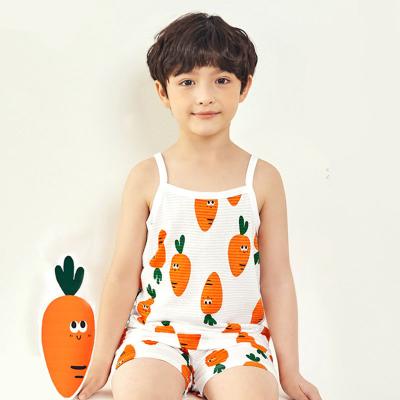 China New UN21SSSW020617 2021 New Homewear Breathable Wholesale Price Summer Kids Pajamas Breathable Custom Pajama Set for sale