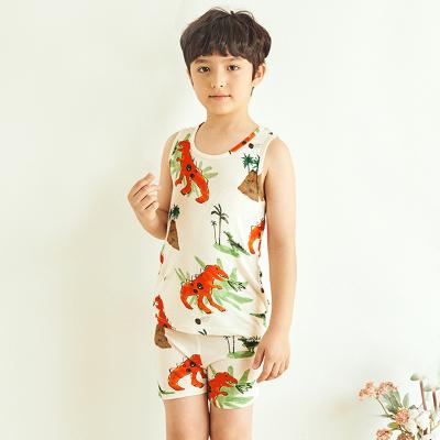 China Breathable organic cotton 2021 new summer home leisure children's vest for sale