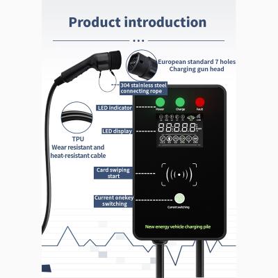 China Electric Vehicle Charging European standard new energy electric vehicle charging pile household 7KW380V Tesla three-phase electric AC fast charging pile for sale