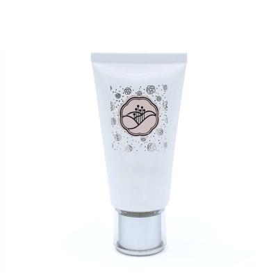 China Luxury Cosmetic Package White Offset Printing PE Cosmetic Packaging Tube With Screw Acrylic Detergent Packaging Tube for sale