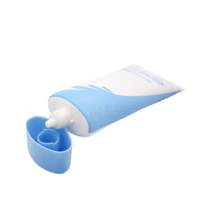 China Oval cosmetic package tube packaging with blue cap tube cosmetic pe plastic tube packaging manufacturer for sale