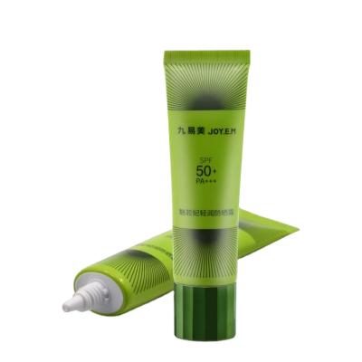 China Cosmetic Pack D25 30ml Oval Green Squeezable Packaging Cream Aluminum Laminated Tube For BB Cream Maker for sale