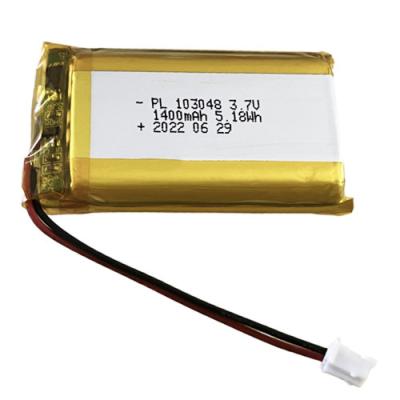 China 3.7V 1400mAh Rechargeable Lithium Polymer Battery 103048 for Digital Devices for sale