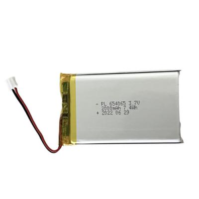 Κίνα πολυμερής μπαταρία 654065 λίθιου 3.7V 2000mAh επαναφορτιζόμενη για τα ηλεκτρονικά παιχνίδια προς πώληση