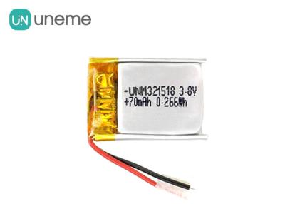 China 4.0g 70mAh 3.8V High Voltage Lithium Battery Rechargeable for Bluetooth 321518 for sale