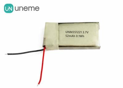 China Ultra Small Rechargeable 3.7V 52mAh Lithium ion Polymer Battery 351221 for Wearable Products for sale