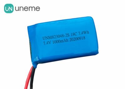 Chine haute batterie 823048 de polymère d'ion de lithium batterie/18C de décharge de 1000mAh 2S 7.4V pour les jouets adultes à vendre