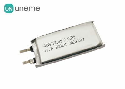 China Kleiner Lithium-Polymer-Batterie-Satz wieder aufladbare 752145 MSDS 3.7V 800mAh genehmigte zu verkaufen