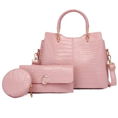 China Fashion Good Selling 2020 Purse Woman PVC Freeze 2022 Leahter Fashion Trend Lady Bag Lady Handbag 3pcs Set for sale