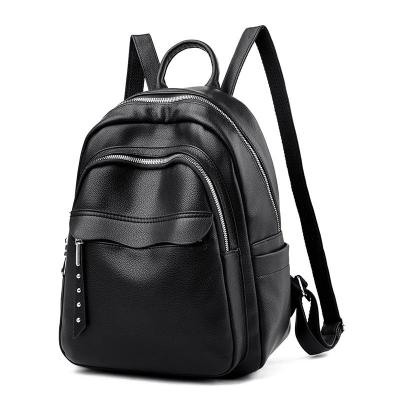 China Fashion Waterproof Travel Designer Casual Bag 14 Inch Laptop PU Ladies Business Leather Women Backpack for sale