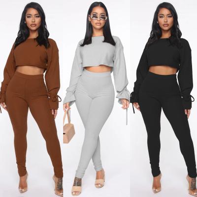 Chine Factory Price Anti-static Solid Color 2 Piece Sweatsuit Pants Set Women Tracksuit Jogger Sweat Suit à vendre