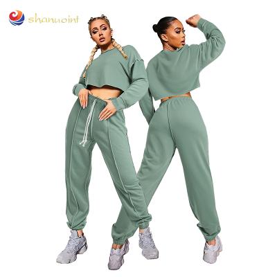 Cina Fall QUICK DRY Custom Winter Sportswear Running Women 2 Piece Set Long Sleeve Jogger Gear Sweatsuit in vendita