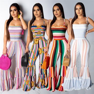 China Fashion Chiffon Women Backless Sleeveless Loose Pleated Wide Leg Overalls Casual Elegant QUICK DRY Rompers for sale