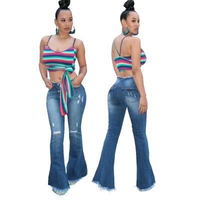 China Fashionable B1217hot sale high waist QUICK DRY denim stretch jeans for women for sale