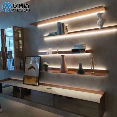 China Modern Design Aluminum Metal Wall Storage Shelf with Lights for sale