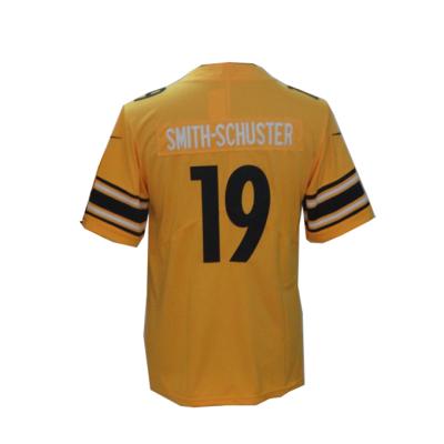 China Hot Sale Custom Made Mens Soccer Jersey #19 Smith-Schuster American Football Jersey Breathable Tank Tops for sale