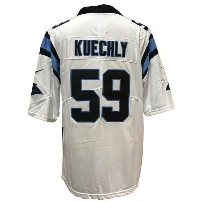 China Breathable Wholesale Cheap Jersey #59 Luke Kuechly Custom American Football Soccer Jerseys for sale