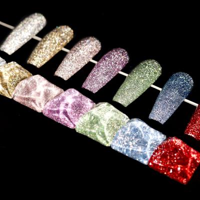 China Unbeatable Shine Beauty Nails Kit Long Lasting Shiny Diamond Glitter Nails Gel Soak Off Enough for sale