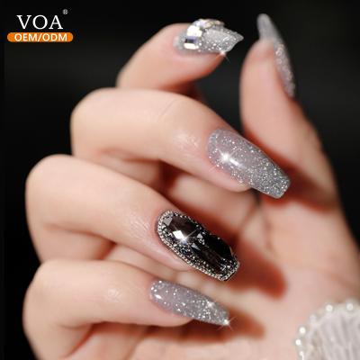 China Custom Logo Flashing Disco Gel Polish Diamond Glitter Uv Reflective Gel Nail Polish Unbeatable Shine for sale