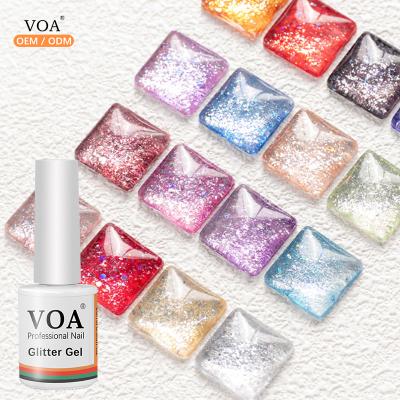 China Custom Bling Rubber Low Poly Shiny UV Gel Fashion Nail Set Moq Gel Nail Polish Kit for sale