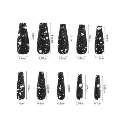 China New French Custom False Press On Nails Nail Tips Long Artificial Nails With Diamonds for sale