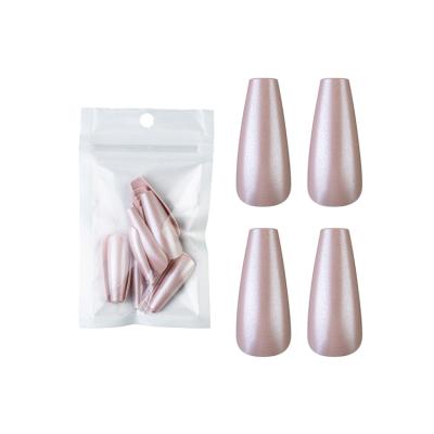 China Wholesale New Product French Metal Looking Pure Design False Nails Shine Color Artificial Nails for sale