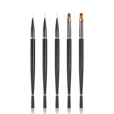 China Hot Selling Salon Effect Nail Set Round Head Gradient Painted Petal Pen Drawing Polishing Therapy Pen for sale