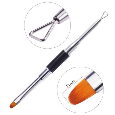 China Salon Effect Custom Stainless Steel Nail Phototherapy Double Headed Crystal Nail Polisher Pen Remover for sale