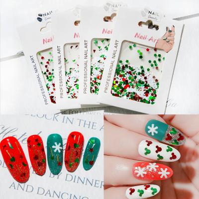 China Salon Effect Charms Irregular Christmas Snowflake Thin Slice Trend Nail Sequins Glitter Nail Stickers for sale