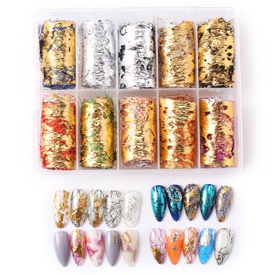 China Net Custom Star Platinum Fragments Salon Effect Fashion Bling Color Nail Sticker Paper Decals for sale