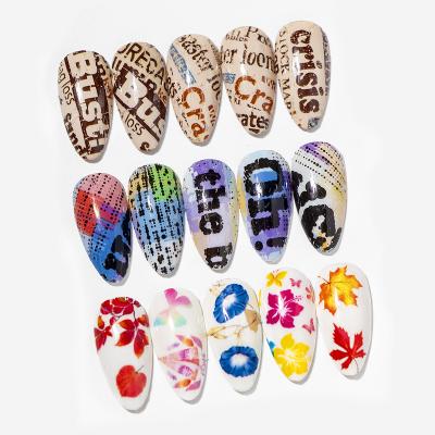 China Sale Letter Art New Candy Nail Salon Effect Flower Butterfly Lace Transfer Paper Stickers Best for sale