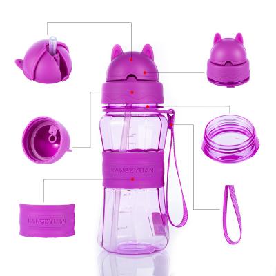 China Best Selling Tritan Leak Proof Viable Reusable Safe Straw BPA Free Kids Plastic Bottle Child Drinking Water Bottle For Rising for sale