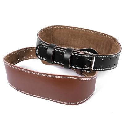 China Cinturones Gym 10mm Lever Leather Belt Powerlifting Weightlifting Fitness Strength Training Leather Belt for sale