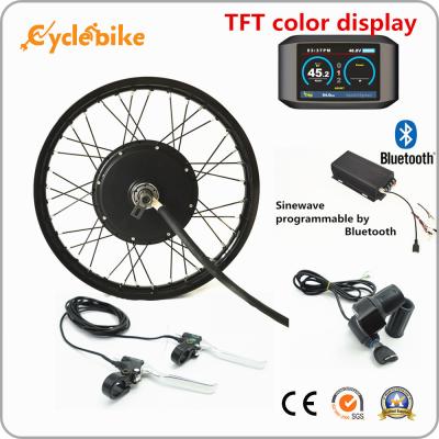 China 72v 5000W Electric Bike Kit Brushless Gearless Hub Motor With Batteries / TFT Color Display for sale