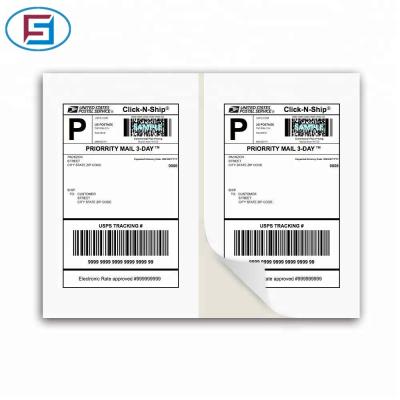 China Half A4 barcode cover self adhesive shipping labels for laser and inkjet printers for sale