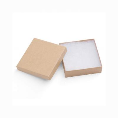 China Recyclable Custom Jewelry Box 3.5x3.5x1 Inches Gift Boxes #33 Brown Natural Cardboard Bracelet Paper Boxes for sale