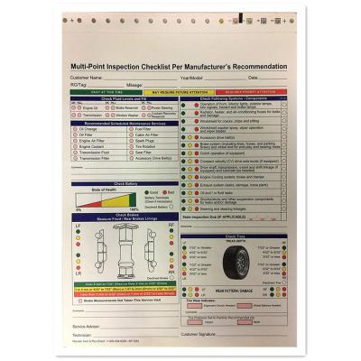 China Carbonless Custom Auto Vehicle Repair Order Forms Multipoint Inspection Forms 250 Bundles for sale