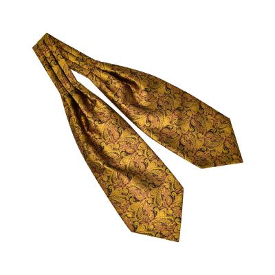 China New Blue Yellow Silk Jacquard Plaid Scarf Self Tie Floral Paisley Jacquard Woven Luxury Scarf for sale