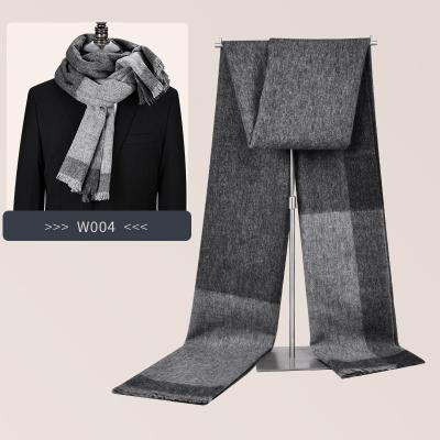 China Double Stitch Fashion Design Gray Plain Winter Soft Wool Long Cashmere Scarf For Men for sale