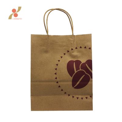 China Recyclable Custom Design Cheap Coffee Packaging Brown Kraft Paper Bag With Logo for sale