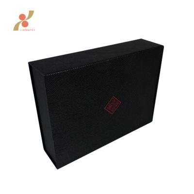 China Recyclable Custom Luxury Black Product Packaging Art Paper Drawer Box for sale