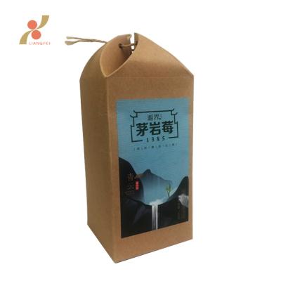 China Recyclable Custom Tea Leaf Kraft Brown Kraft Paper Box With Logo for sale