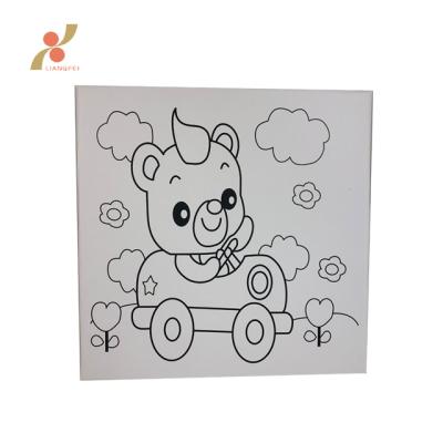 China DIY Painting Retail Cute Bear Educational Children Color Printed Canvas for sale