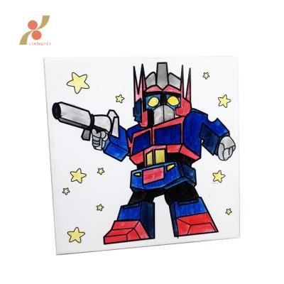 China DIY Cartoon Educational Custom Robot Educational Children Printed Canvas for sale