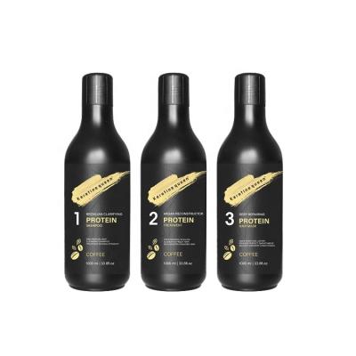 China Brazilian Treatment Color-protecting Hair Care Protein Keratin Hair Straightener Deep Repair Coffee Kit for sale