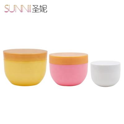 China 120ml 250ml 280ml 500ml cosmetic ovral shape set unique cosmetic body scrub container hair gel mask jar plastic empty body lotion jars for sale